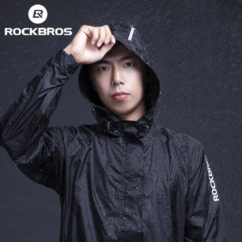 ROCKBROS Breathable Reflective Waterproof Hooded Jacket Men European Size