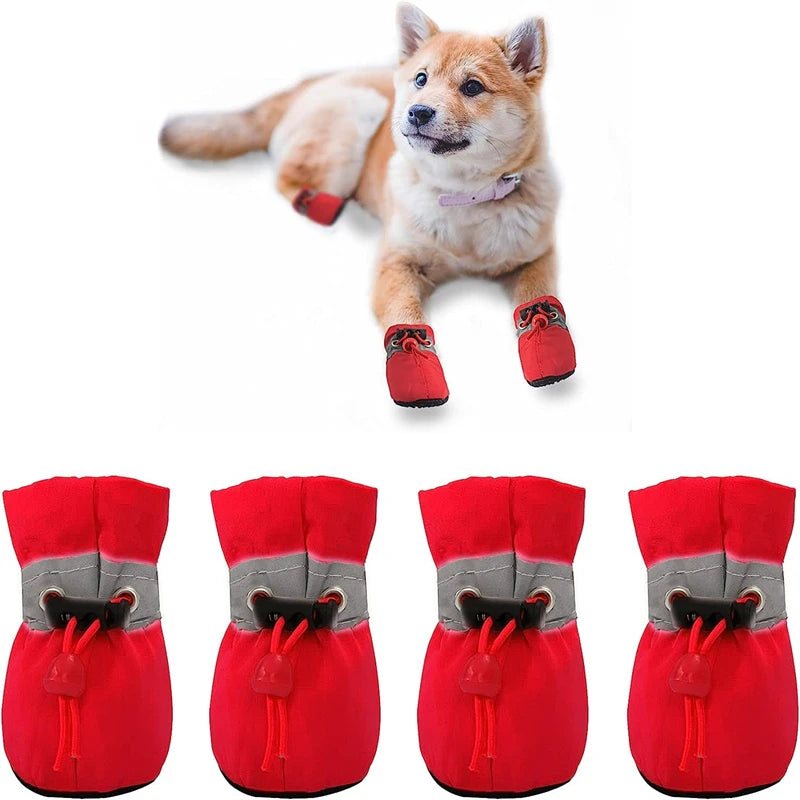 Pet Gear Accessories: 4PC Small, Waterproof, Anti-Slip, Thick, Warm Pet Dog Shoes for Rain, Snow / Rungear