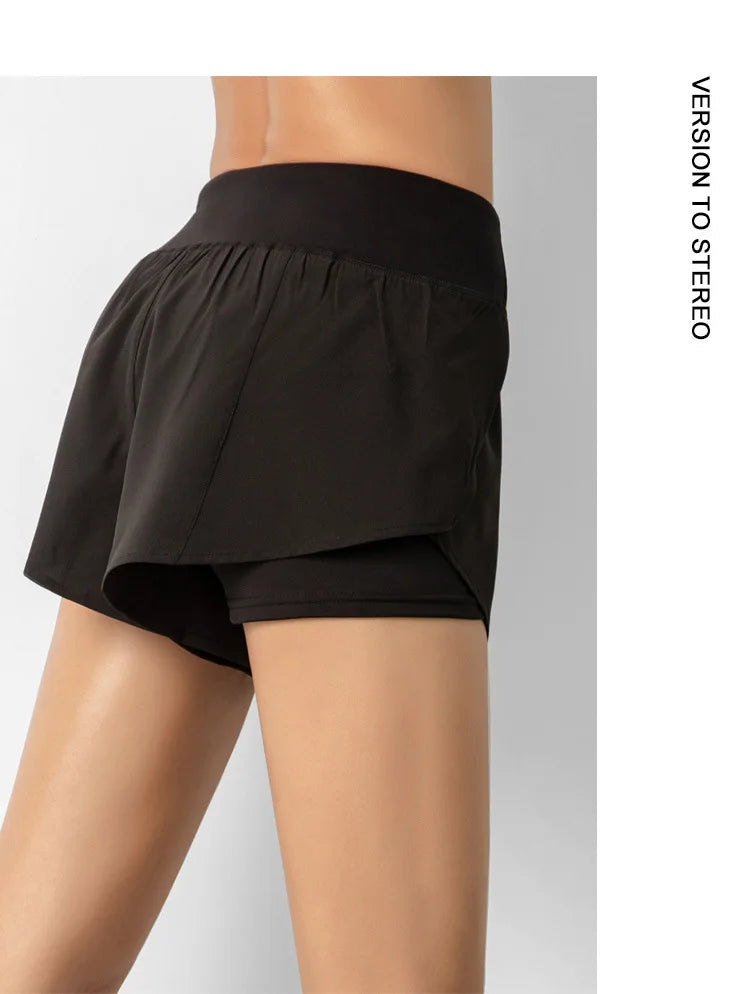 Women's Quick Dry Shorts: Summer, Double-Deck, Breathable Running Fitness Training Shorts / Rungear