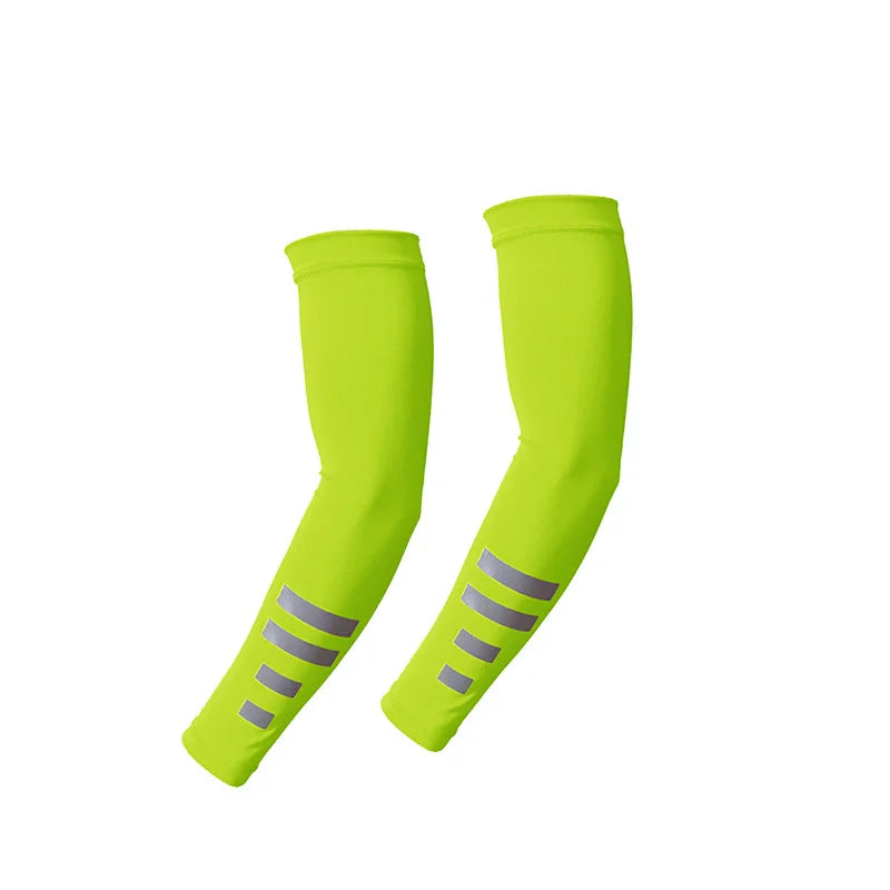 Running Gear Accessories: 1 Pair Ice Silk Arm Sleeves for Summer Quick-Drying Breathable Sun Protection Reflective Night Running Cycling Arm Covers