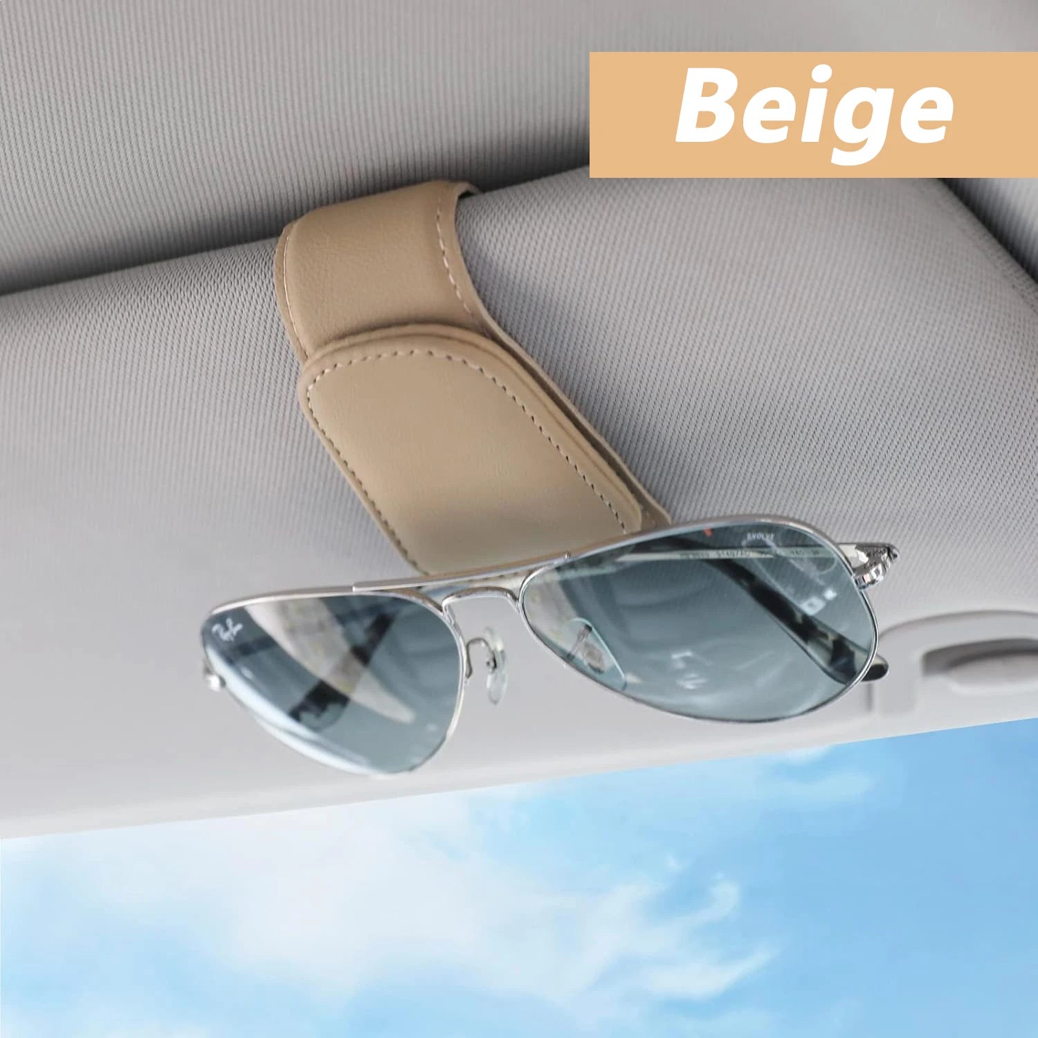 Sunglasses Gear Accessories: Magnetic Clip And Ticket Clip Leather Sunglasses Holder for Car / Rungear