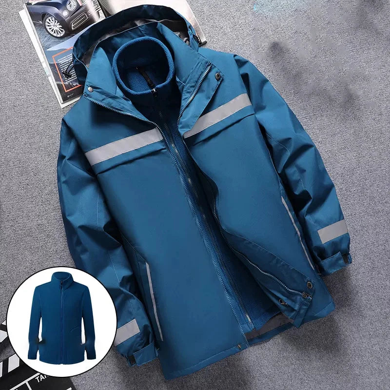 Plus Size High Visibility Waterproof Windproof Safety Jacket Reflective with Detachable Liner