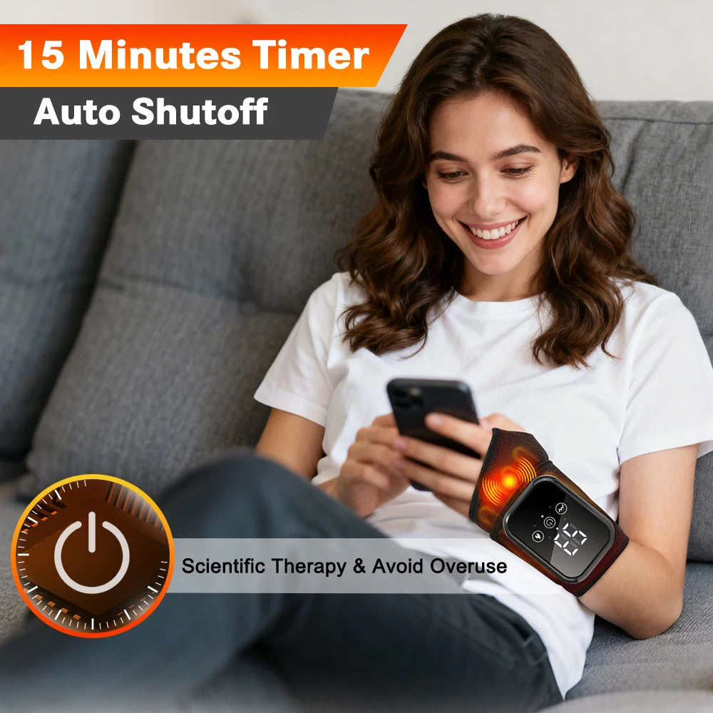 Electric Heating Wrist Brace Vibration Massage Hot Compress Ankle Wrap And Hand Protector Rechargeable Wristband