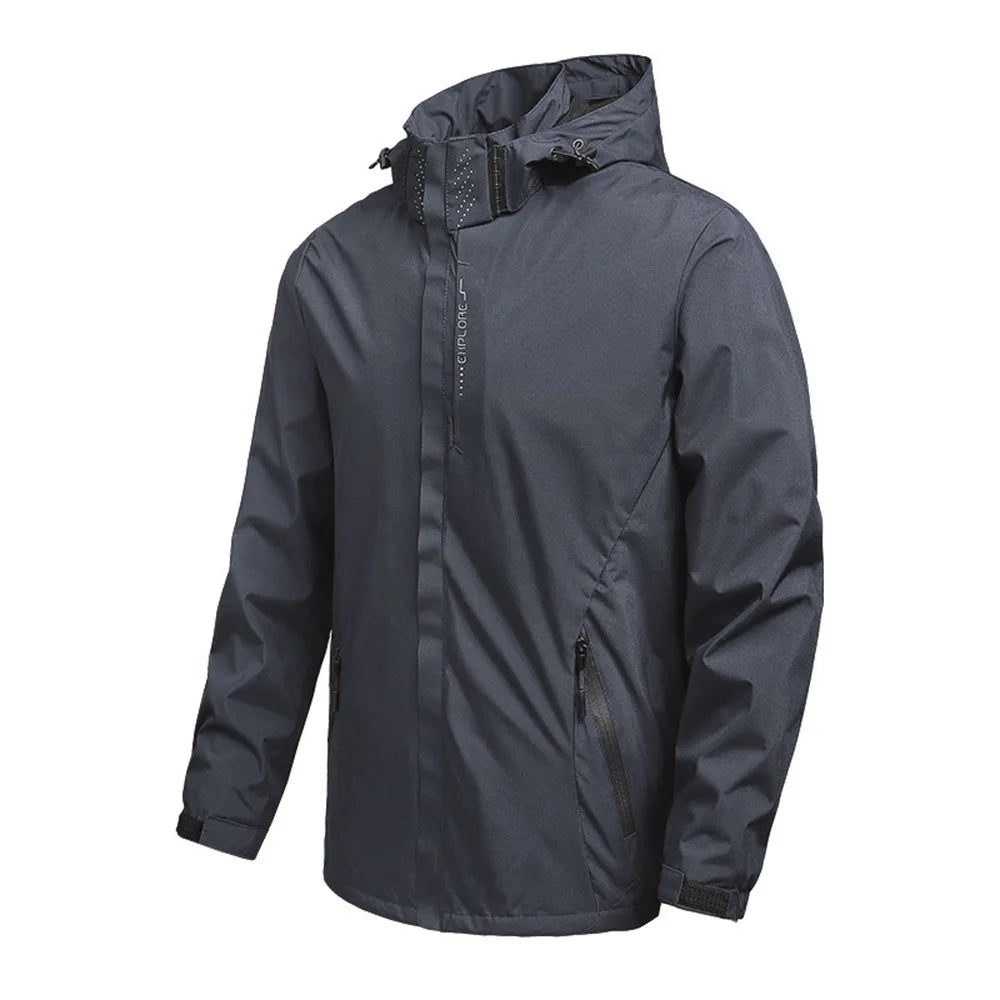 Men's Waterproof Jackets: Lightweight, Windproof, Hooded Outdoor Raincoat Hiking Jacket / Rungear