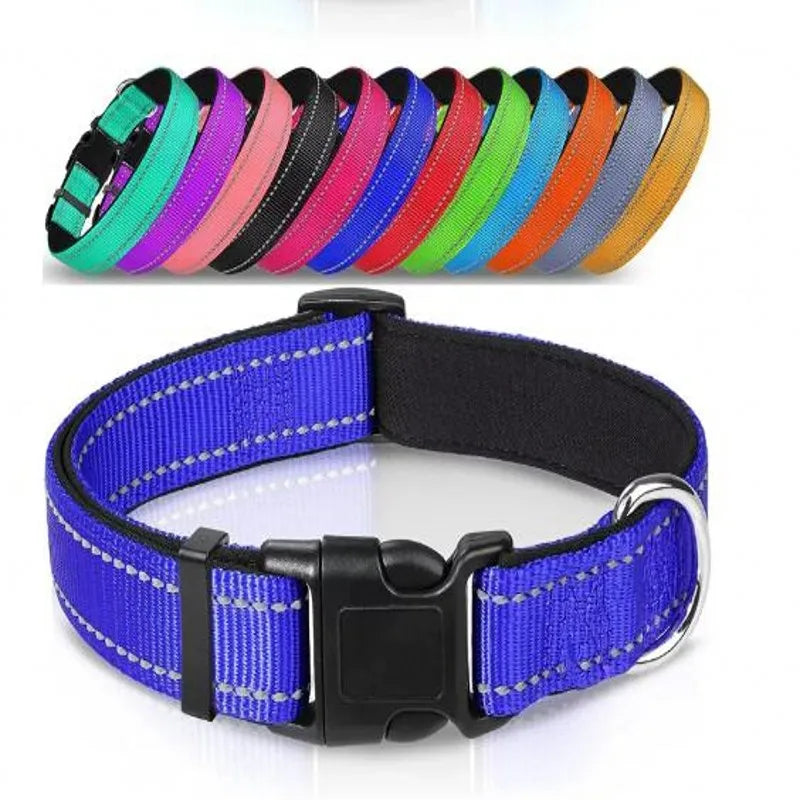 Reflective Breathable Adjustable Neoprene Dog Collar For Medium Large Dogs