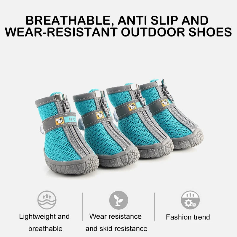 Breathable Thick Warm Plush Non-Slip Soles Protection Paw Pet Bootie Shoes For Dogs
