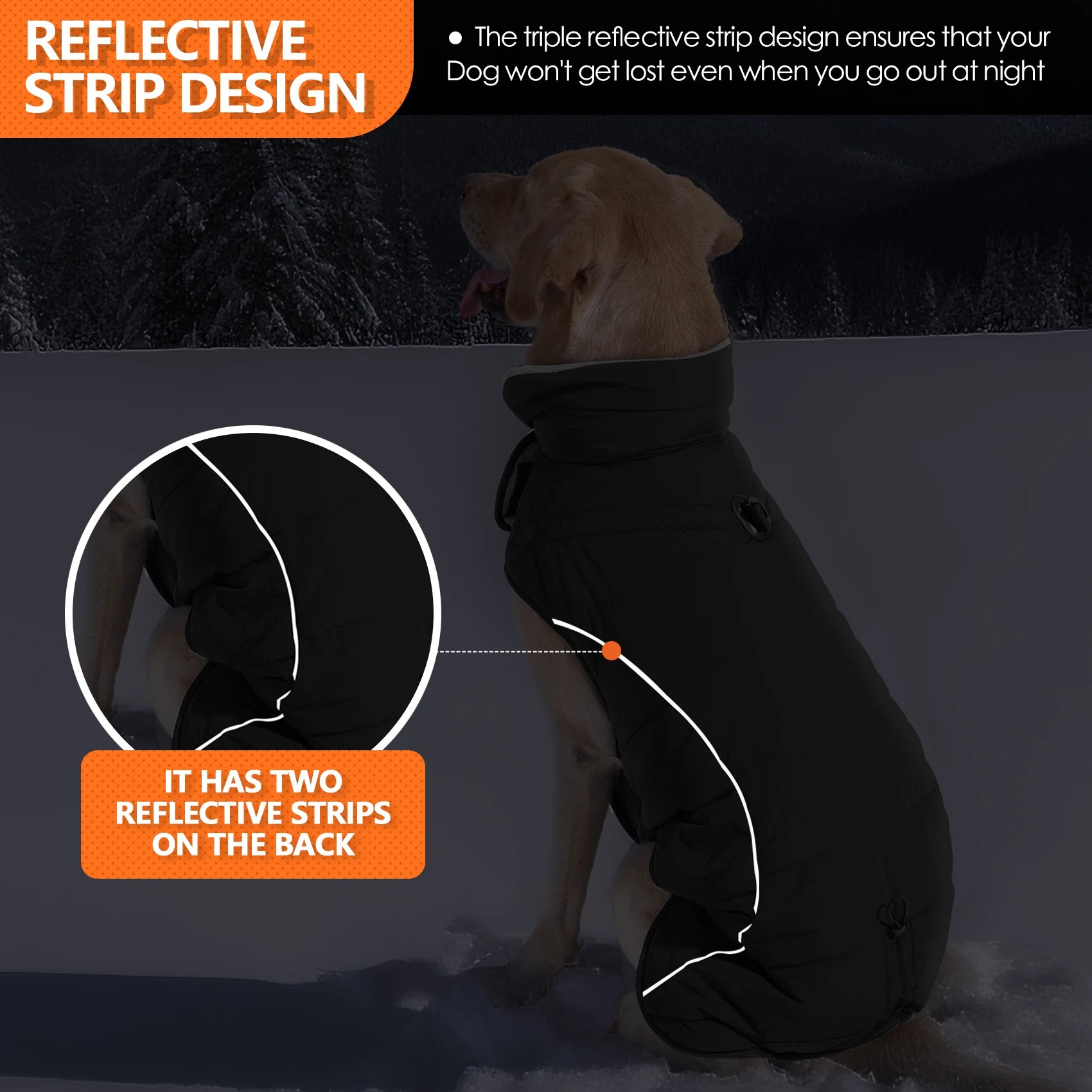 Dog Jackets Gear: Waterproof, Winter, Warm Windproof, Reflective, Adjustable Jacket Vest for Dogs With Hook & Loop / Rungear