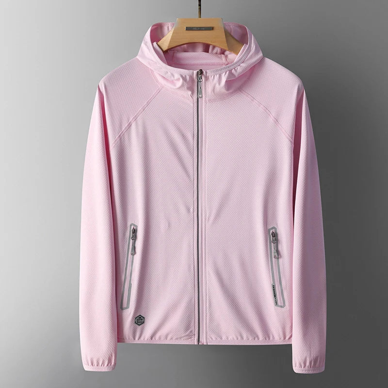 UPF50+ Summer UV Protection Hoodie Unisex Breathable Ice Silk Outdoor Sports Couple's Beach Street Style Lightweight Jacket