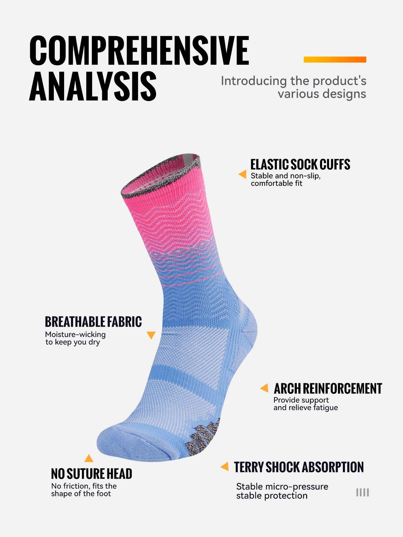 Moisture-Wicking Sock Gear: WRELS Athletic Cushion, Sweat Absorbing, Moisture Wicking Sports Socks Thickened Towel Bottom / Rungear