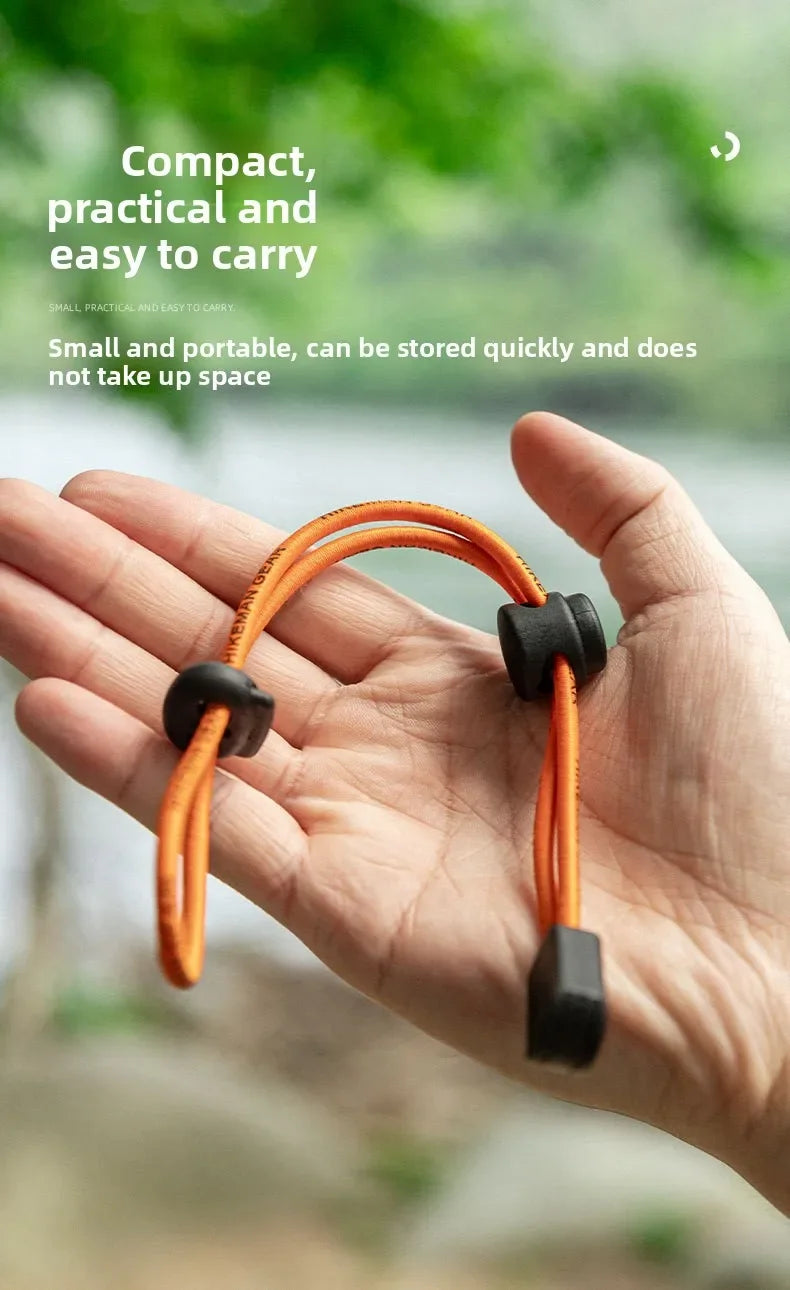 Trail Gear Accessories: HIKEMAN 4pcs Elastic Ropes, Adjustable Strap, Fixed Retention Buckle / Rungear