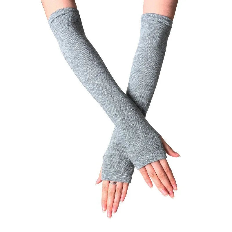 Running Winter Accessories: Unisex, Long, Warm, Half-Finger, Stretchy Mitten Gloves for Outdoor Sports / Rungear
