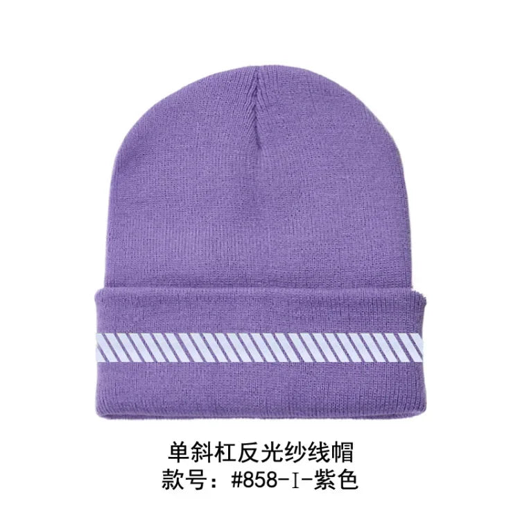 Reflective Hat Gear: High Visibility Safety Beanie, Reflective Knit, Ribbed Warm Winter Hats for Night Running, Hiking, Cycling / Rungear