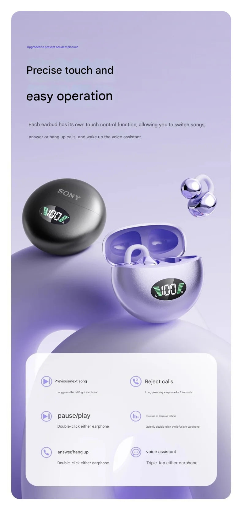 Running Earbud Accessories: Wireless, Comfortable, Bluetooth, Bone Conduction, Clip-on-Ear Earbuds  5.4  Comfortable with Digital Display / Rungear