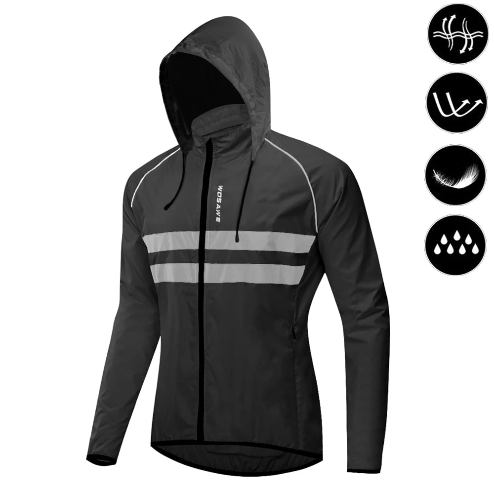 WOSAWE Men's Packable Reflective Windproof Windbreaker Jacket