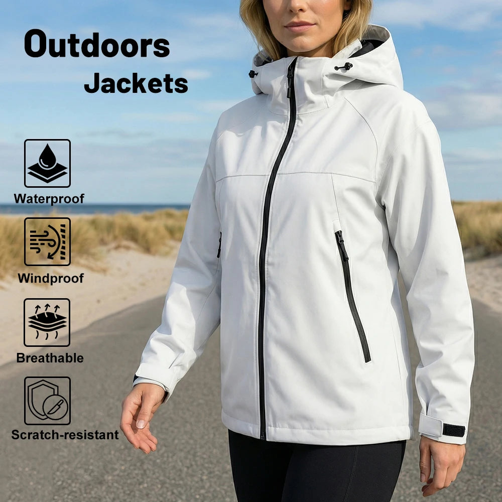 Women's Waterproof Windbreaker Outdoor Sport Rain Coat Hiking Camping Climbing Trekking