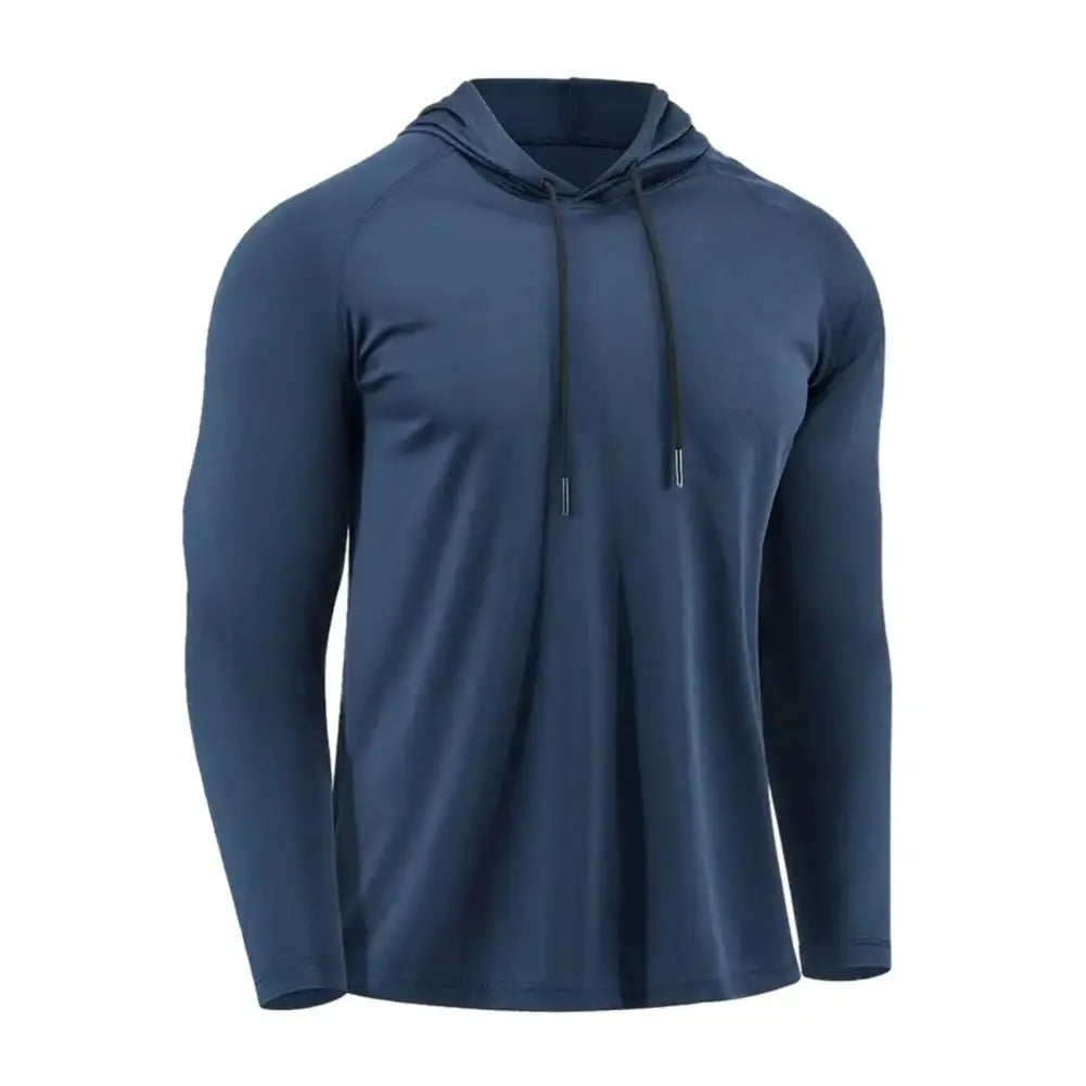 Men's Quick Dry Apparel: Long Sleeve, Sweat-Wicking Hooded, Loose-Fitted T-Shirt for Running, Hiking, All Sports / Rungear