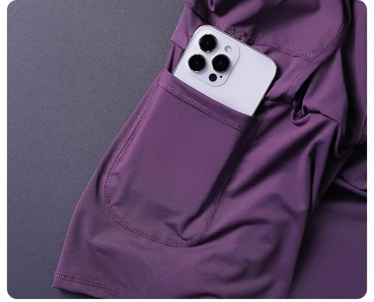 Women's Quick Dry Shorts: Lightweight, Breathable, Split Side 2 in 1 Fitness Shorts with Pockets / Rungear