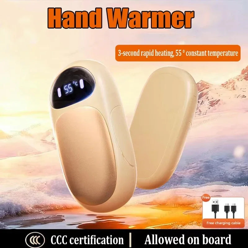 Dual Magnetic Rechargeable Hand Warmer Portable Electric Hot Pack Heater For Winter