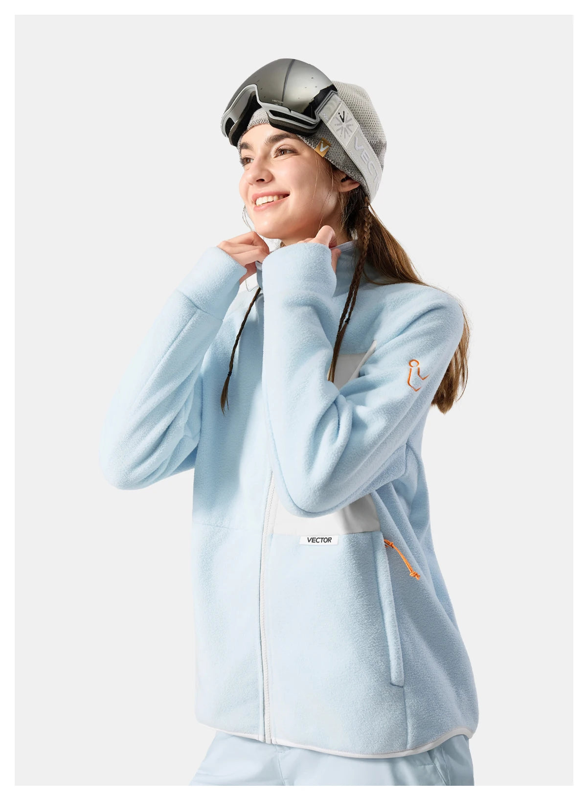 Unisex Winter Jackets: VECTOR Unisex Fleece, Contrast Sleeve, Warm Winter Sweatshirt Jacket / Rungear
