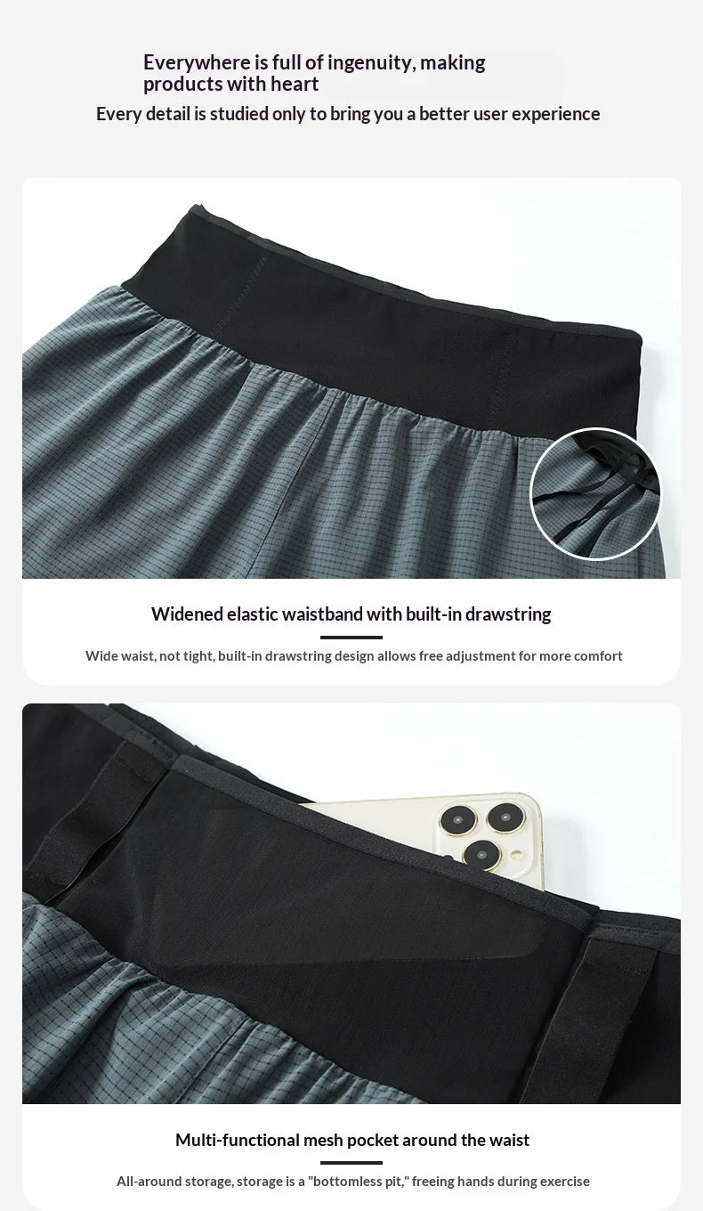Men's Activewear Shorts: Summer Double Layer, Quick Dry, Breathable Running Sports Shorts / Rungear