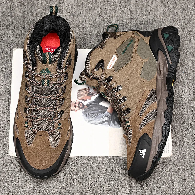 Men's Hiking Shoes: Winter Resistant, Suede, High-Top Hiking Boots / Rungear