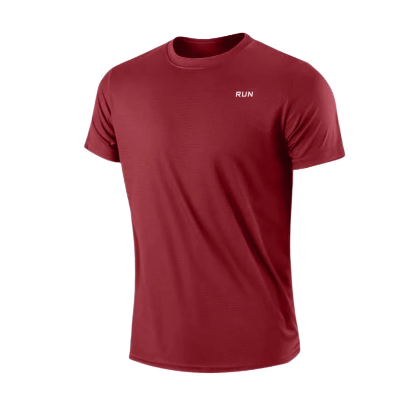 Men's Moisture Wicking Lightweight Quick Dry Round Neck Short Sleeve Gym Running Exercise Sports T-Shirt