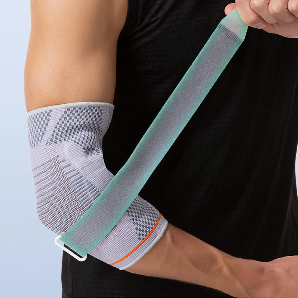 Running Compression Gear: Adjustable Arm Support with Gel Pad, Compression Sleeve with Strap / Rungear