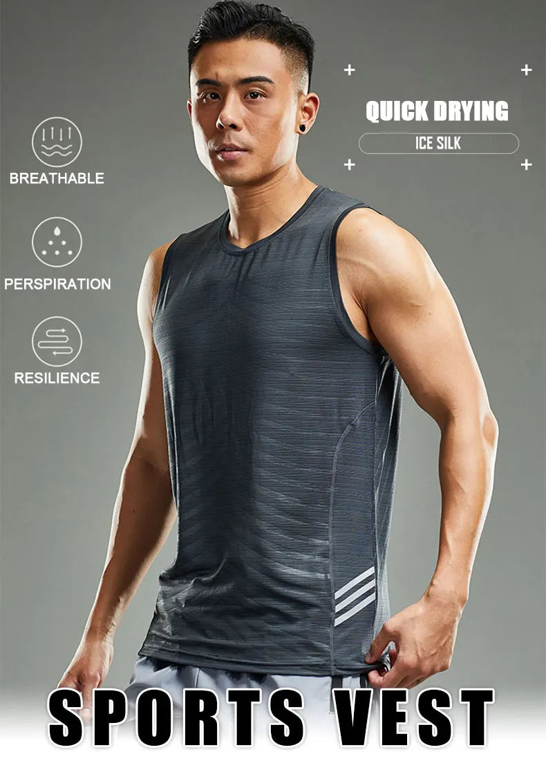 Men's Running Apparel: Marathon Fitness Wear, Undershirt Layer Ice Vest Sports Singlet / Rungear