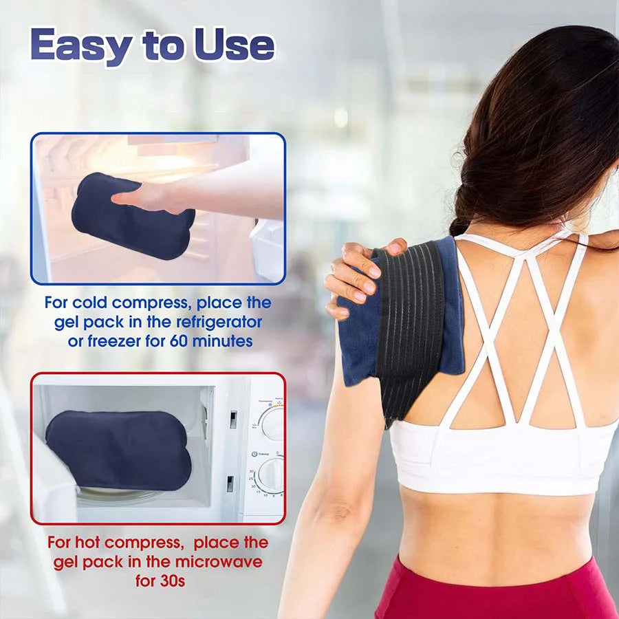 Recovery Gear Accessories: Reusable, Microwaveable Hot Cold Therapy Pack Gel Pad for Emergency Pain Relief / Rungear