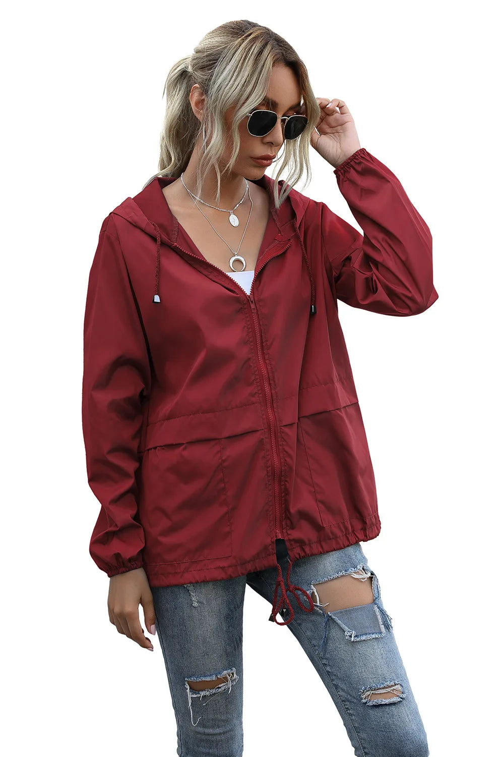 Women's Jackets Apparel: Ultralight, Waterproof, Windproof, Slim Hooded Windbreaker Jacket / Rungear