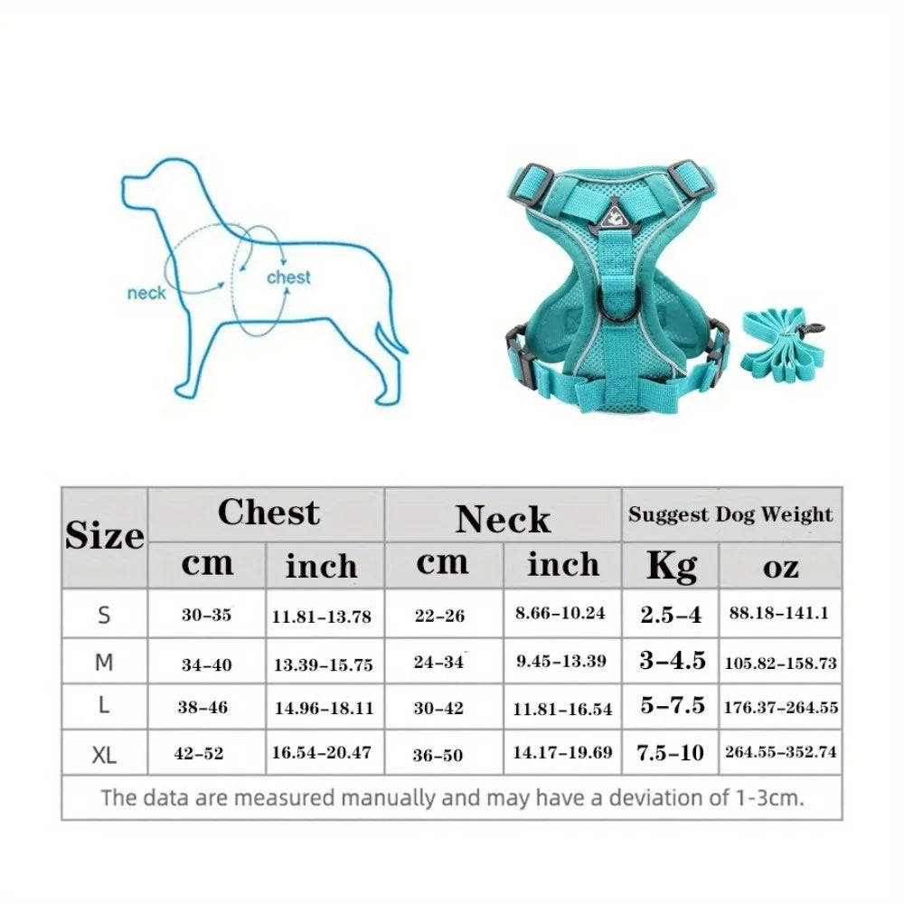Dog Halter Accessories: Adjustable, Reflective, No Pull Dog Harness Vest and Leash Set for Small Dogs / Rungear