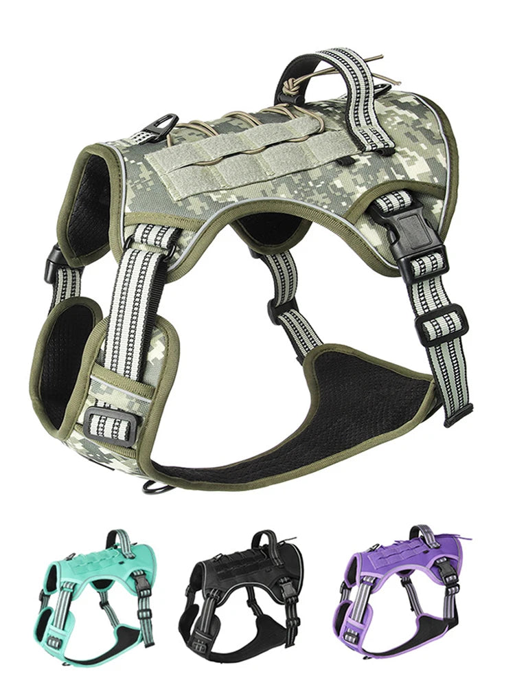 Dog Reflective Gear: Tactical Training, No Pull, Adjustable, Reflective Safety Dog Vest / Rungear