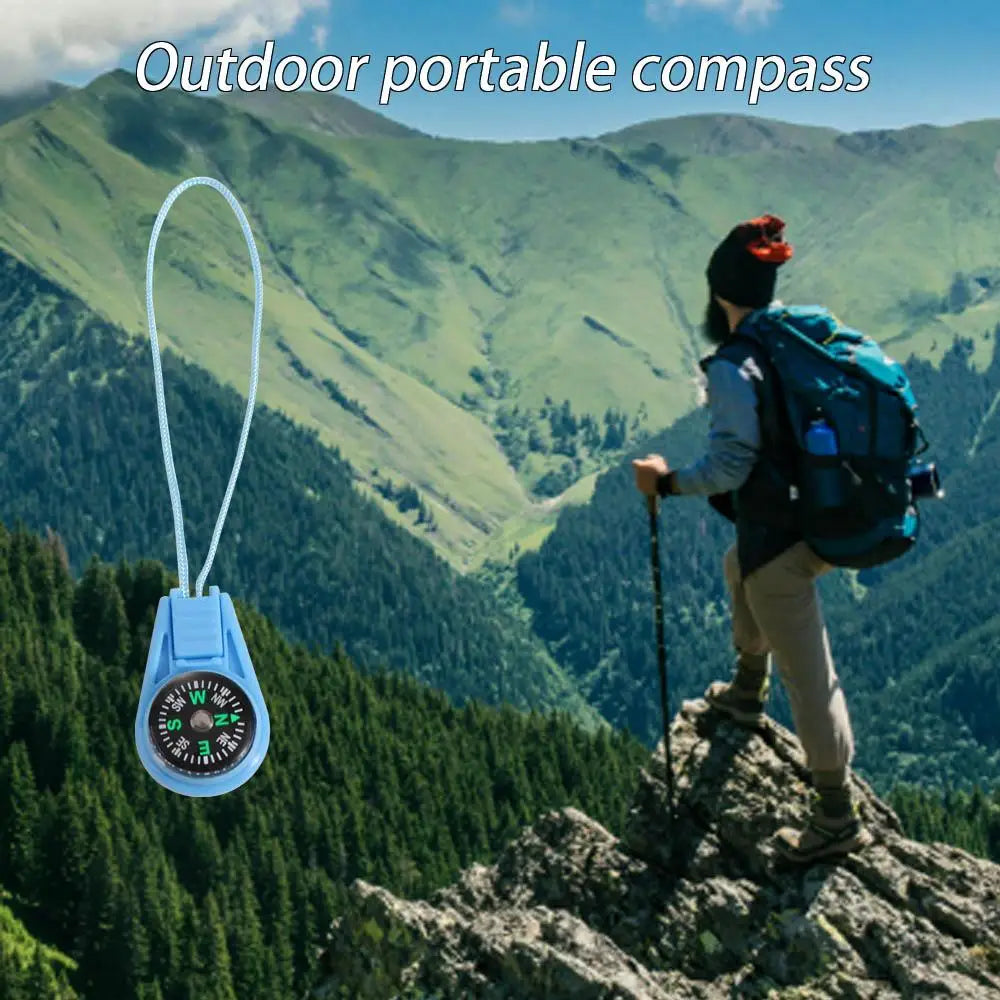 Running Trail Accessories: Waterproof, Durable, Mini Multifunctional Pocket Survival Compass For Hiking / Rungear