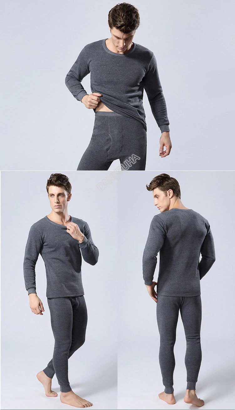 Men's Thermal Apparel: Winter Fleece ,Thick Thermal Long John Underwear Sets / Rungear