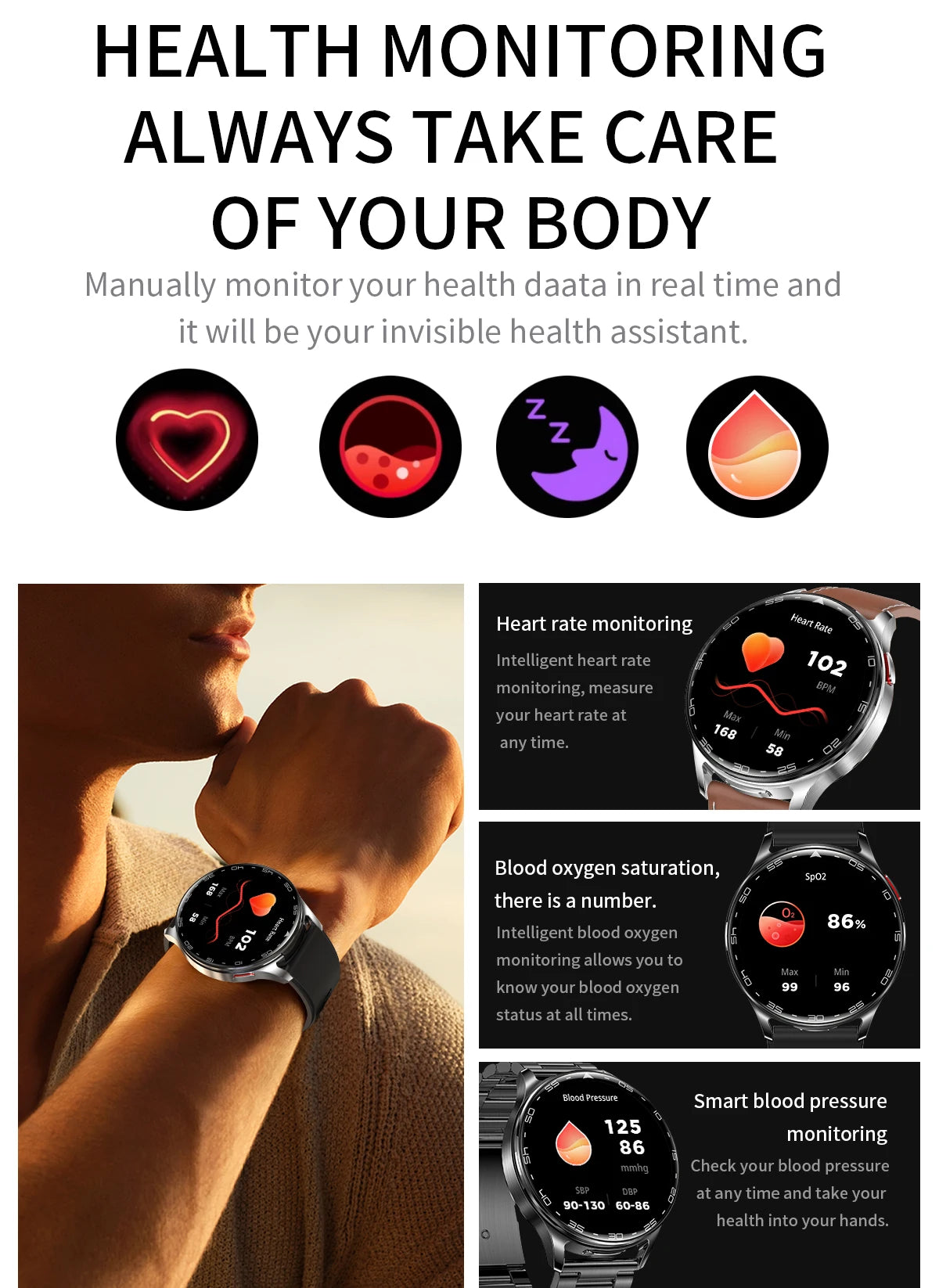 Running Tech Gear: New TWS 2-in-1 Bluetooth Smart Watch With Earphones HIFI 9D For Android iOS / Rungear