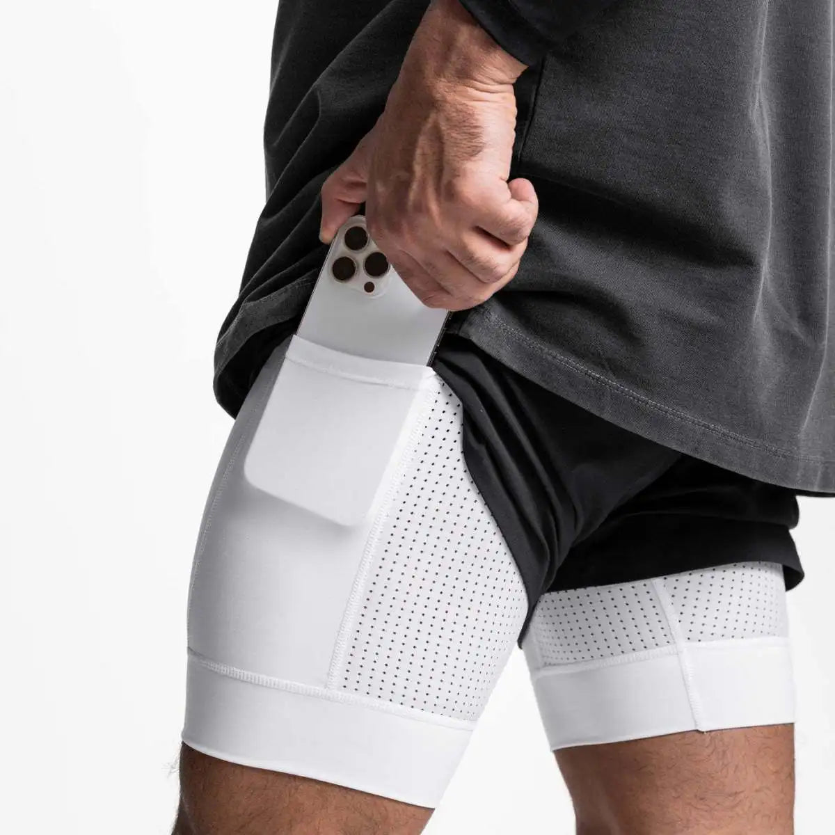 Men's Double Layer Shorts: 2 in 1 Breathable, Double Layer, Quick Dry, Running Workout Sports Shorts / Rungear