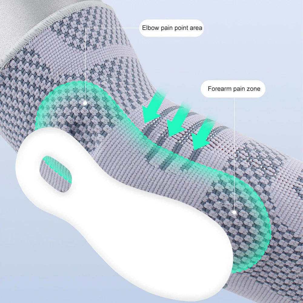 Running Compression Gear: Adjustable Arm Support with Gel Pad, Compression Sleeve with Strap / Rungear