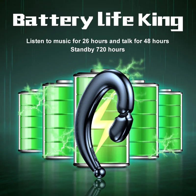 Running Tech Gear: Bone Conduction Ear Hook Bluetooth Single Earphones, HiFi, Waterproof Noise Reduction / Rungear