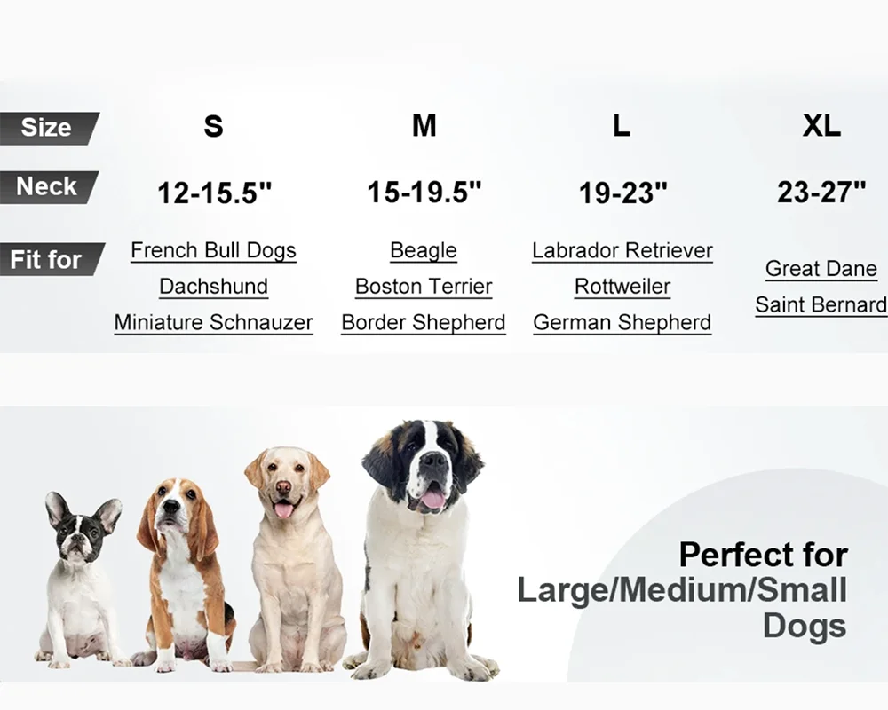 Reflective Dog Collars: Reflective, Adjustable, Heavy Duty Nylon Neoprene, Wide Padded Dog Collars for Small, Medium, Large Dogs / Rungear