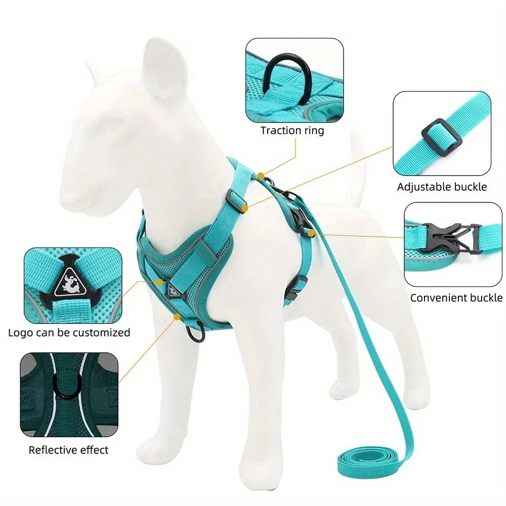 Dog Halter Accessories: Adjustable, Reflective, No Pull Dog Harness Vest and Leash Set for Small Dogs / Rungear