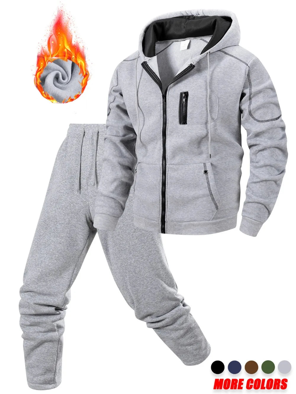 Men's Winter Apparel: Sporty Casual Jogging Hooded Sweatshirt + Tracksuit Pants / Rungear