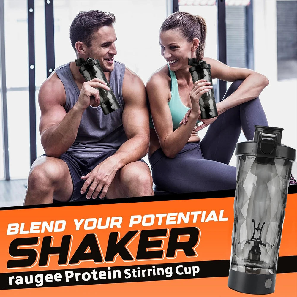 Running Hydration Gear: Portable, USB Rechargeable Protein Powder Shaker, Automatic Mixing Cup for Gym, Running, Hiking / Rungear