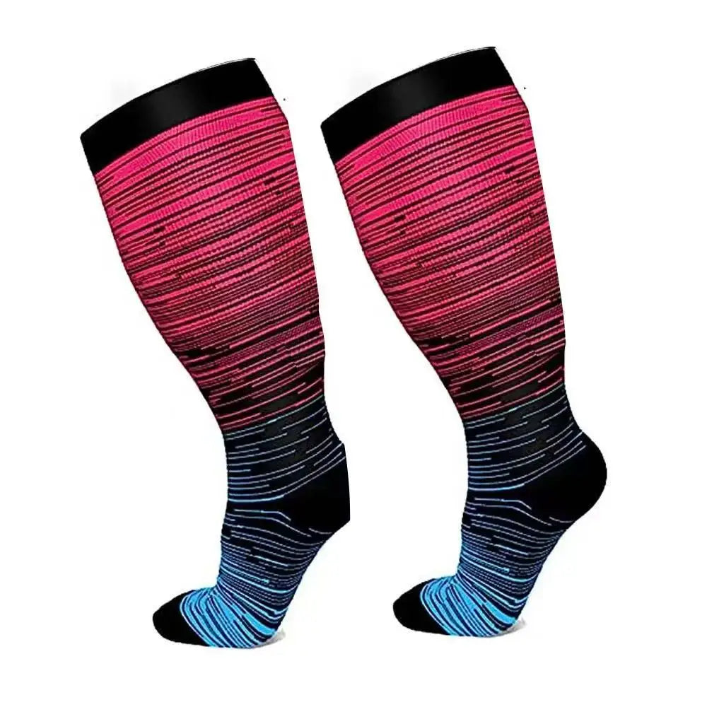 Plus Size Knee-High Compression Socks – Unisex, Cotton-Nylon | Running, Sports & Everyday Wear