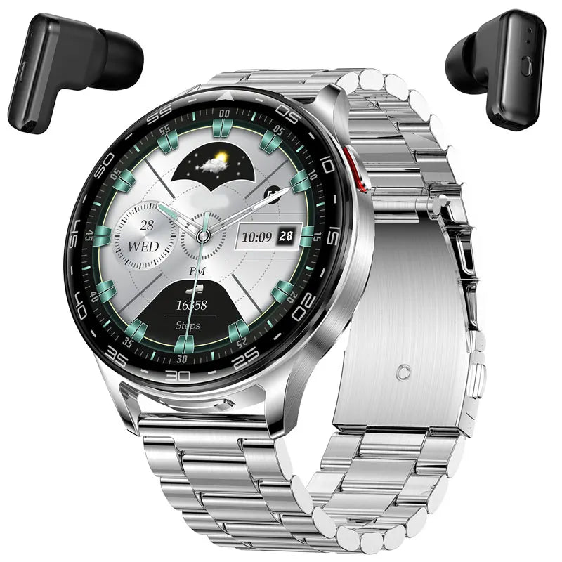 Running Tech Gear: New TWS 2-in-1 Bluetooth Smart Watch With Earphones HIFI 9D For Android iOS / Rungear