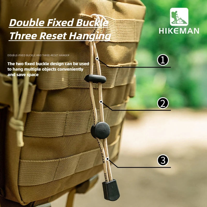 Trail Gear Accessories: HIKEMAN 4pcs Elastic Ropes, Adjustable Strap, Fixed Retention Buckle / Rungear