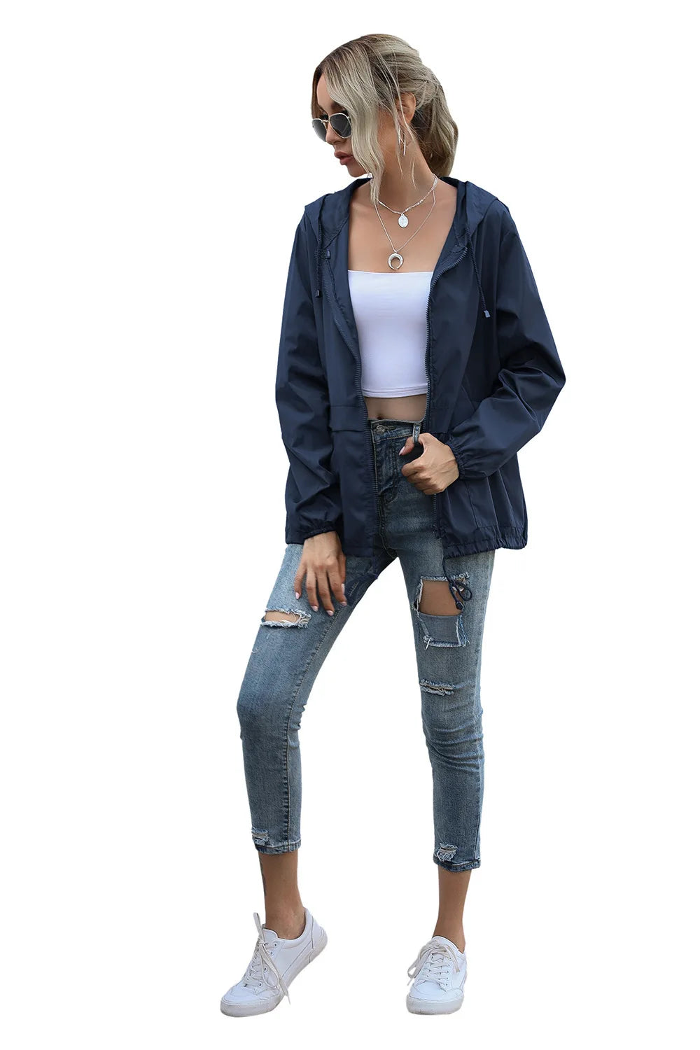 Women's Jackets Apparel: Ultralight, Waterproof, Windproof, Slim Hooded Windbreaker Jacket / Rungear