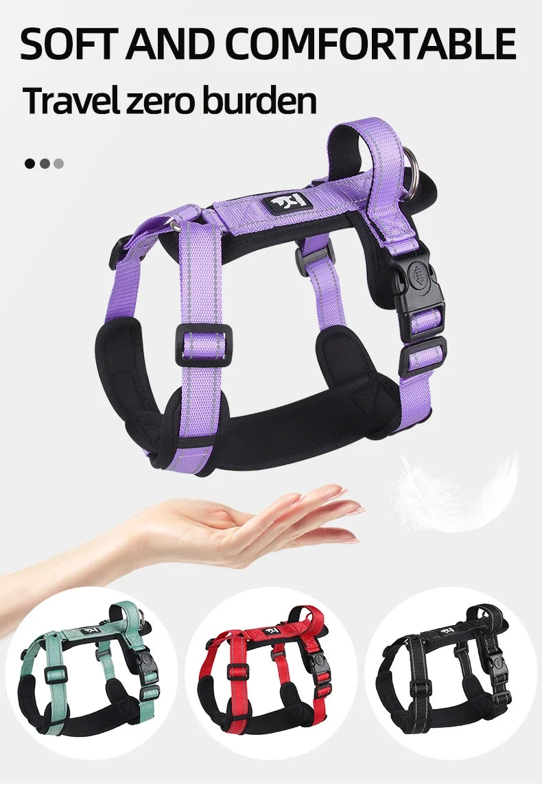 Reflective Nylon Anti-Escape Dog Harness Vest With Handle For Small Medium Dogs Pet Supplies