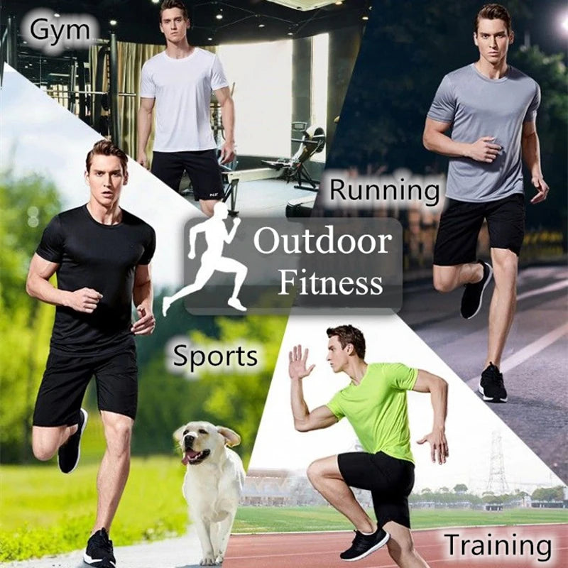 Men's Moisture Wicking Lightweight Quick Dry Round Neck Short Sleeve Gym Running Exercise Sports T-Shirt