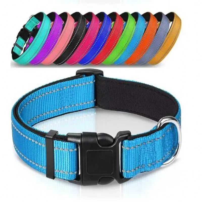 Reflective Breathable Adjustable Neoprene Dog Collar For Medium Large Dogs