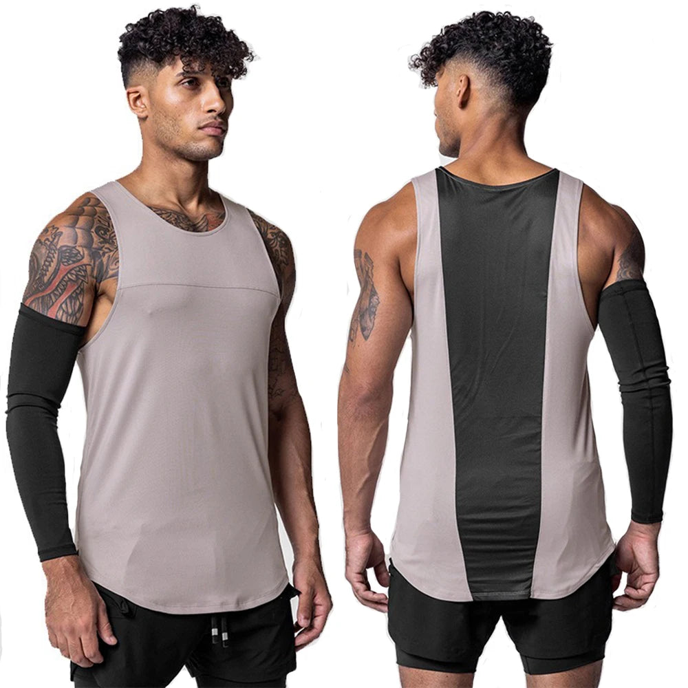 Men's Quick-Dry Apparel: Sleeveless, Breathable Mesh, Quick-Dry Workout Fitness Tank Top Singlet / Rungear